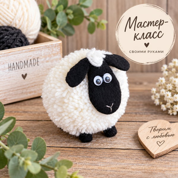 Мастер - класс Овечка из помпона